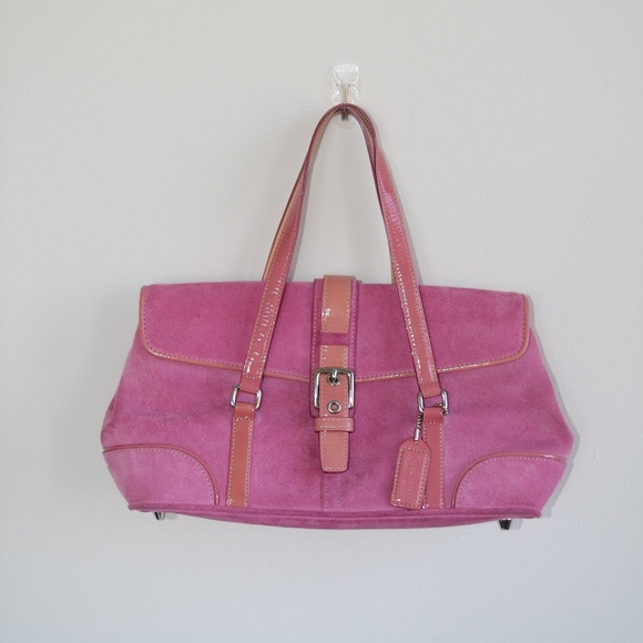 Coach Handbags - VINTAGE COACH PINK SUEDE BAG